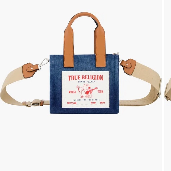 *NWT* True Religion Denim Mini Tote and Crossbody Strap - Picture 2 of 14